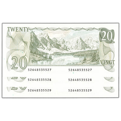 SOLD $20 1979 Bank of Canada Notes Thieseen-Crow BC-54c - 3 Consecutive Choice UNC