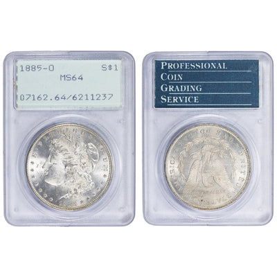 SOLD United States 1885-O $1 Morgan Dollar Silver Coin - PCGS MS-64 OGH Rattler