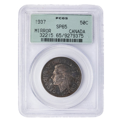 SOLD Canada 1937 50 Cents Half Dollar Silver Coin - PCGS Mirror Specimen SP-65