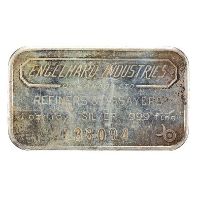 SOLD Engelhard Industries 1oz .999 Fine Silver Bar - 6 Digit Serial