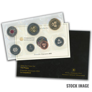 Canada 2004 The Poppy Test Token 7-Coin PL Proof-Like Mint Coin Set - Envelope + COA