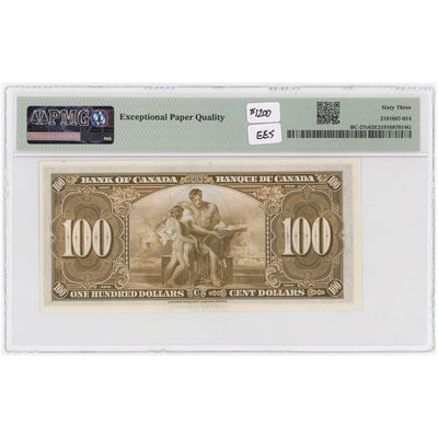 SOLD $100 1937 Bank of Canada Note Coyne-Towers B/J Prefix BC-27c - PMG UNC-63 EPQ