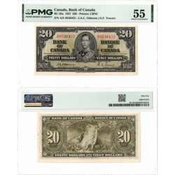 $20 1937 Bank of Canada Note Osborne Signature BC-25a - PMG AU-55