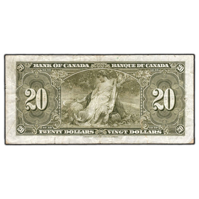 SOLD $20 1937 Bank of Canada Note Coyne-Towers K/E Prefix BC-25c