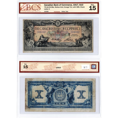 $10 1917 Canadian Bank of Commerce Canada Chartered Note #75-16-04-08a - BCS F-15