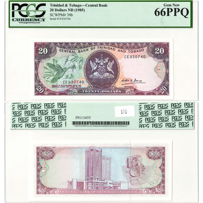 Trinidad & Tobago ND (1985) $20 Twenty Dollars Note P #39b - PCGS UNC-66 PPQ