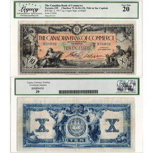 SOLD $10 1917 Canadian Bank of Commerce Chartered Note #75-16-04-12b - Legacy VF-20