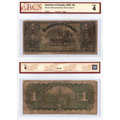$1 1897 Dominion of Canada Note DC-12 - BCS G-4