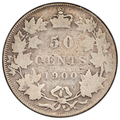 Canada 1900 50 Cents Half Dollar Silver Coin