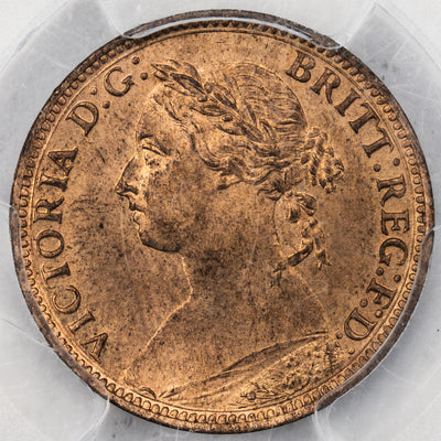 Great Britain 1886 1/4d Farthing Coin S-3958 - MS-64 Red