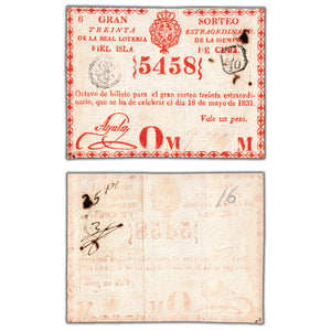 Cuba 1831 Lottery Ticket