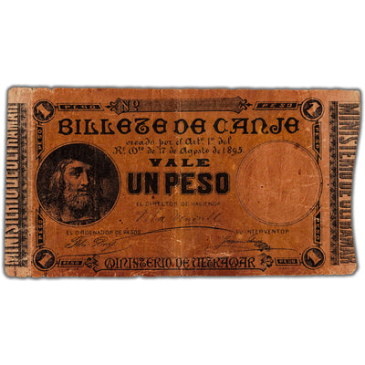 SOLD Puerto Rico 1895 1 One Peso Note P #7c - Circulated