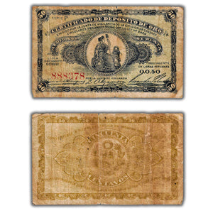 SOLD Peru 1917 50 Fifty Centavos Note P #30