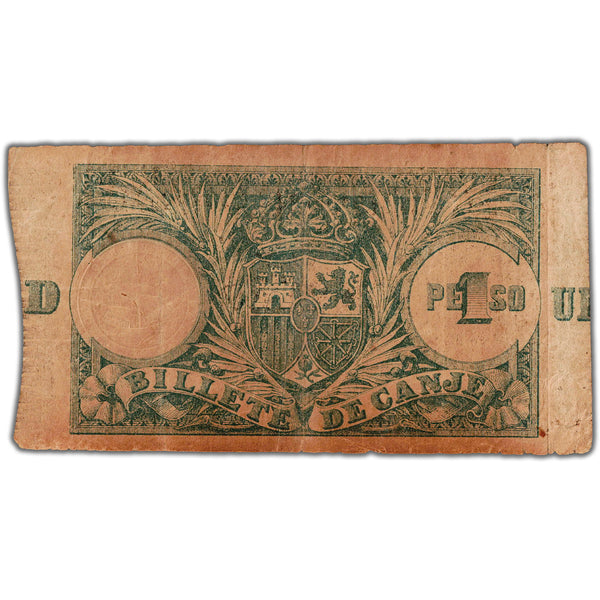 SOLD Puerto Rico 1895 1 One Peso Note P #7c - Circulated - The Toronto ...