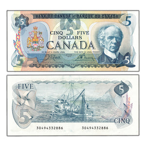 SOLD $5 1979 Bank of Canada Note Crow-Bouey BC-53b - AU
