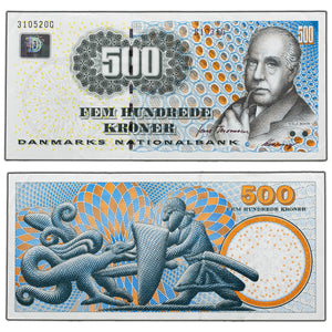 SOLD Denmark 1997 500 Kroner Note P #58b - Circulated