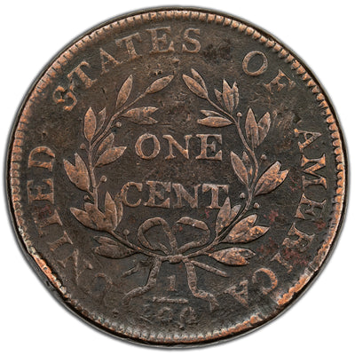 SOLD United States 1802 1c Draped Bust Large Cent Coin - Bent