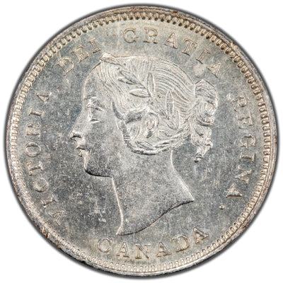 Canada 1900 Oval O 5 Cents Silver Coin - ICCS MS-62