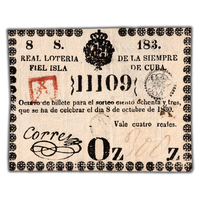 Cuba 1830 Lottery Ticket