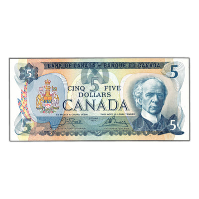 $5 1979 Bank of Canada Note Crow-Bouey BC-53b - AU/UNC
