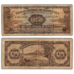 SOLD Guatemala 1941 50 Centavos Note P #13a - Tougher Earlier Date