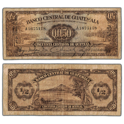 SOLD Guatemala 1941 50 Centavos Note P #13a - Tougher Earlier Date