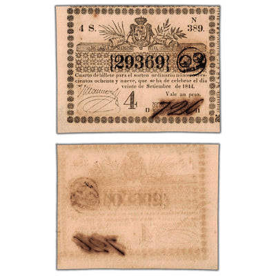 Cuba 1844 Lottery Ticket