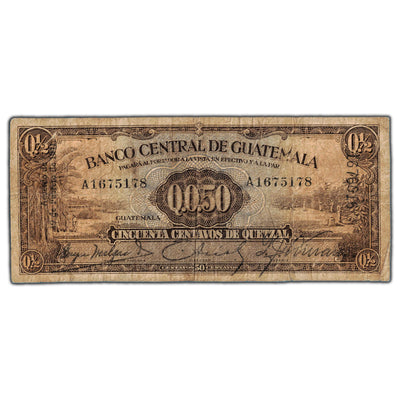 SOLD Guatemala 1941 50 Centavos Note P #13a - Tougher Earlier Date