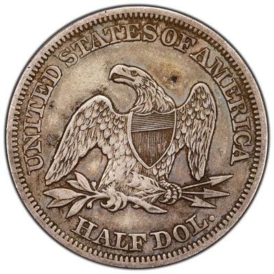 SOLD United States 1856 50 Cents Seated Liberty Half Dollar Silver Coin - Rim Dmg.