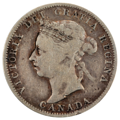 Canada 1894 25 Cents Quarter Silver Coin - ICCS VG-10