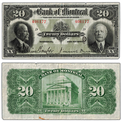$20 1923 Bank of Montreal Canada Chartered Note #505-56-06 - Edge Tears