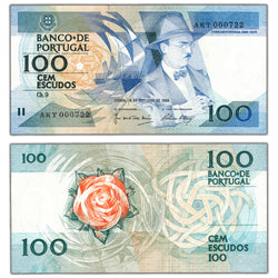 Portugal 1986 100 Escudos Note P #179a - VF