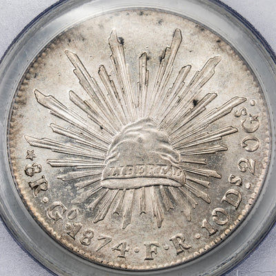 SOLD Mexico 1874-Go FR 8 Reales Silver Coin - PCGS MS-61
