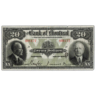 $20 1923 Bank of Montreal Canada Chartered Note #505-56-06 - Edge Tears