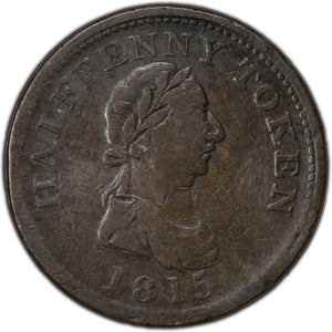 SOLD Canada 1815 Nova Scotia Halifax Hosterman & Etter 1/2 Half Penny Token NS-10B1