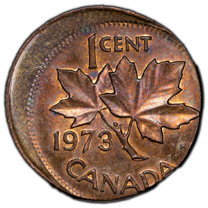 SOLD Canada 1973 1 Small Cent Coin - Off Struck Error