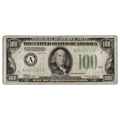 SOLD United States 1934 $100 Boston Federal Reserve Note - Circulated