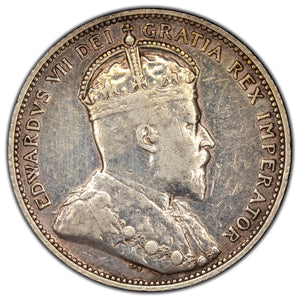 SOLD Canada 1908 25 Cents Quarter Silver Coin - Lightly Cleaned