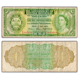 SOLD British Honduras 1965 $1 One Dollar Note P #28b