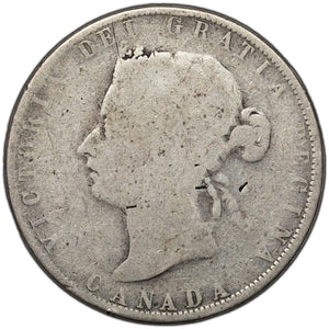 SOLD Canada 1872-H 50 Cents Half Dollar Silver Coin - AG