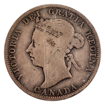Canada 1891 25 Cents Quarter Silver Coin - ICCS G-6