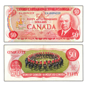 SOLD $50 1975 Bank of Canada Note Crow-Bouey EHJ Prefix BC-51b - VF/EF