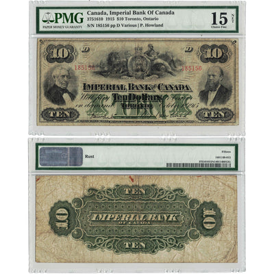 $10 1915 Imperial Bank of Canada Chartered Note #375-16-10 - PMG F-15 Net
