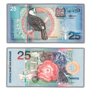 SOLD Suriname 2000 25 Gulden Note P #148 - AU/UNC