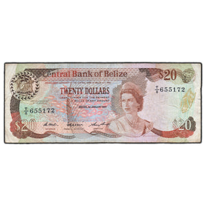 SOLD Belize Central Bank 1987 $20 Note P #49b
