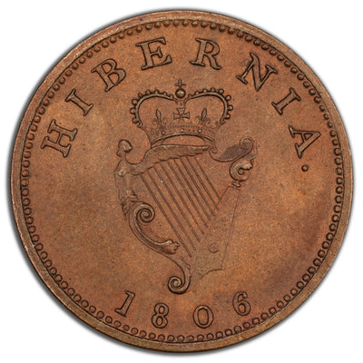 Ireland 1806 1/4d Farthing Coin SP #6622 - Proof Strike