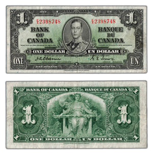 SOLD $1 1937 Bank of Canada Note Osborne Signature BC-21a - VF