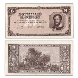 SOLD Hungary 1946 1000000 Million B-Pengo Note P #134 - EF