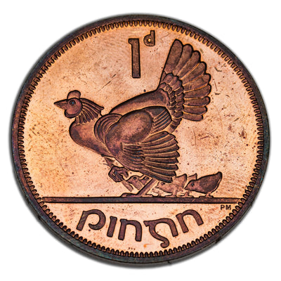 SOLD Ireland Proof 1963 1d Penny Coin SP #6643 - Minor Rev. Scratch