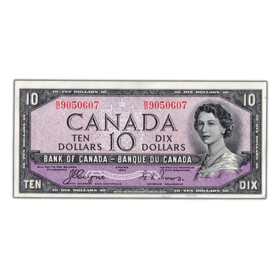 SOLD $10 1954 Bank of Canada Note Devil Face Coyne-Towers B/D Prefix BC-32a - AU+